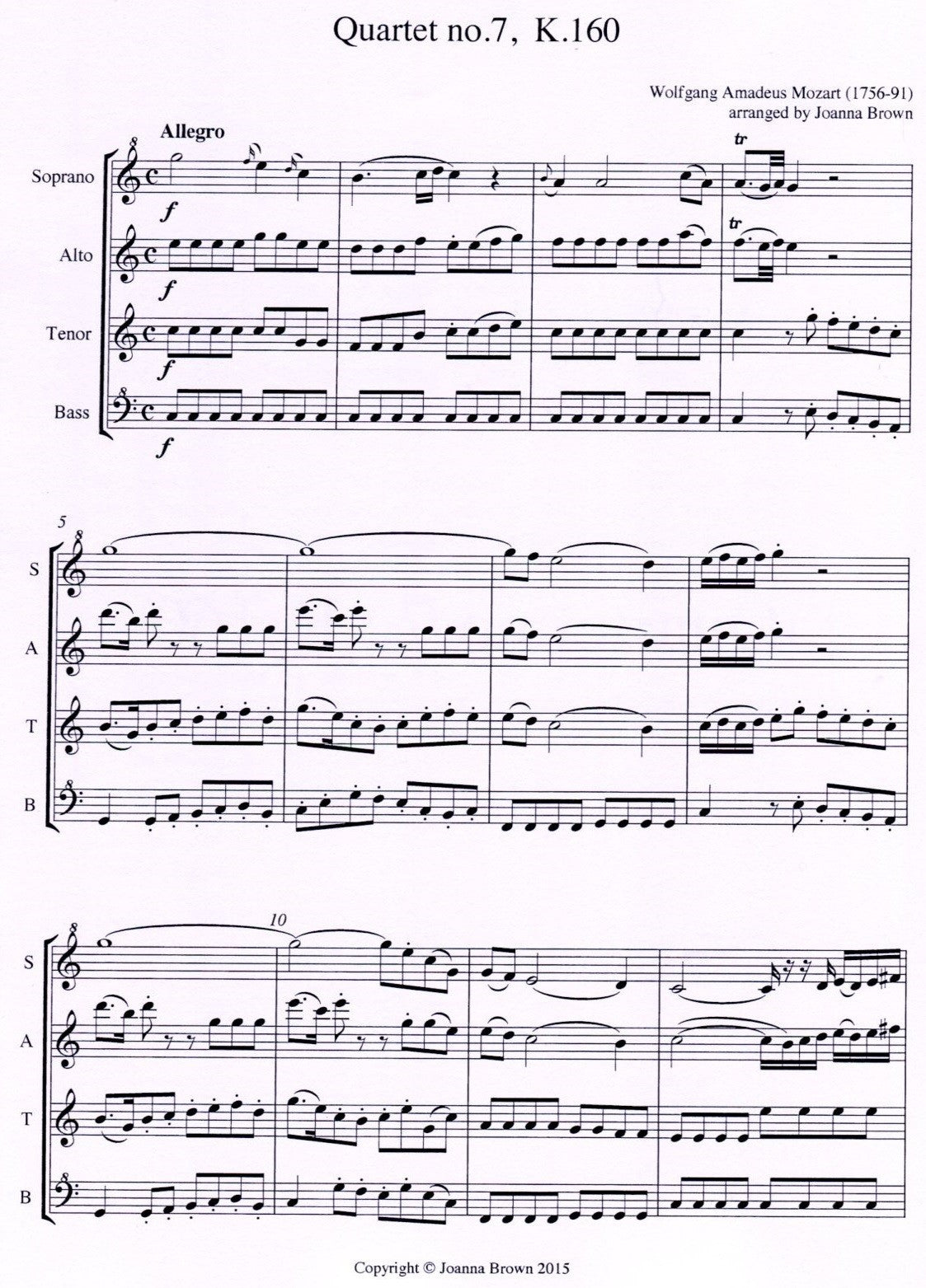 Quartet No 7, K 160