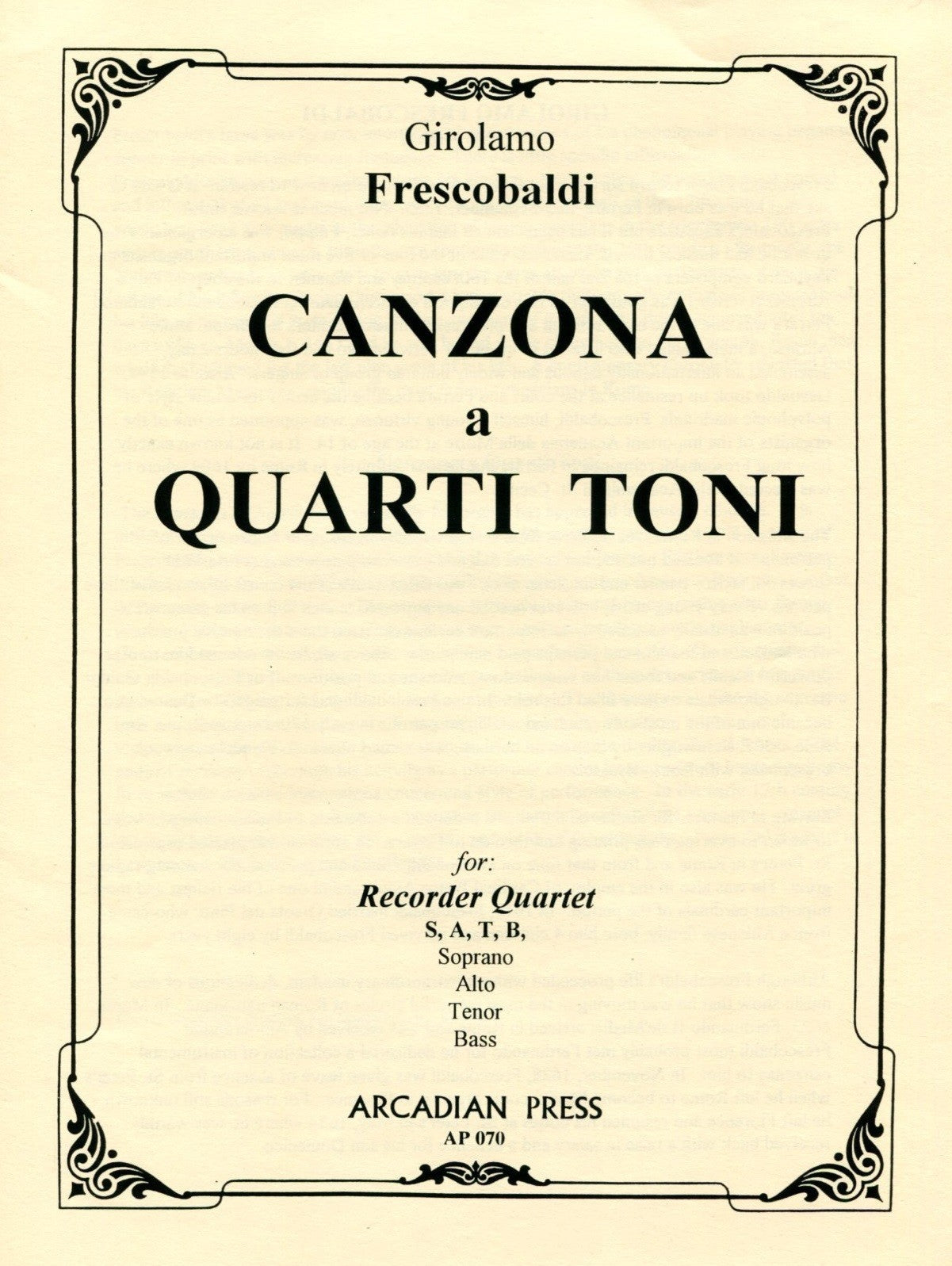 Canzona a Quarti Toni