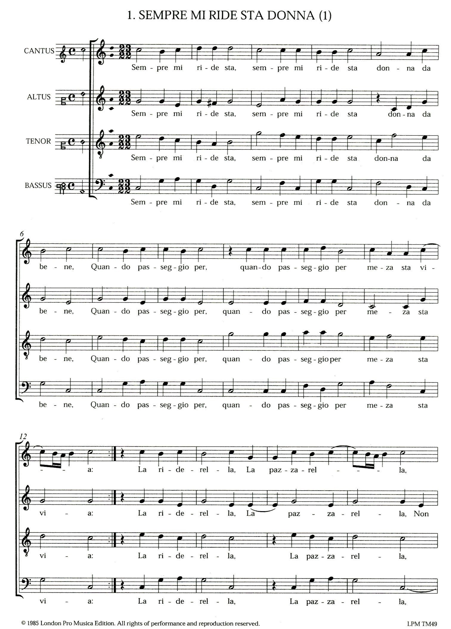 Four Villanelle (1545)