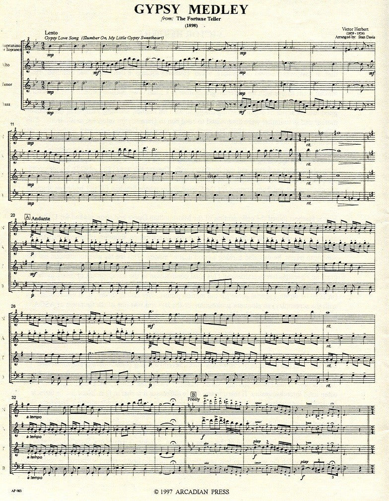 Gypsy Medley from The Fortune Teller, 1898