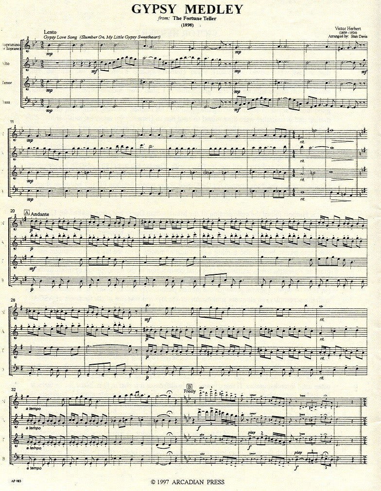 Gypsy Medley from The Fortune Teller, 1898
