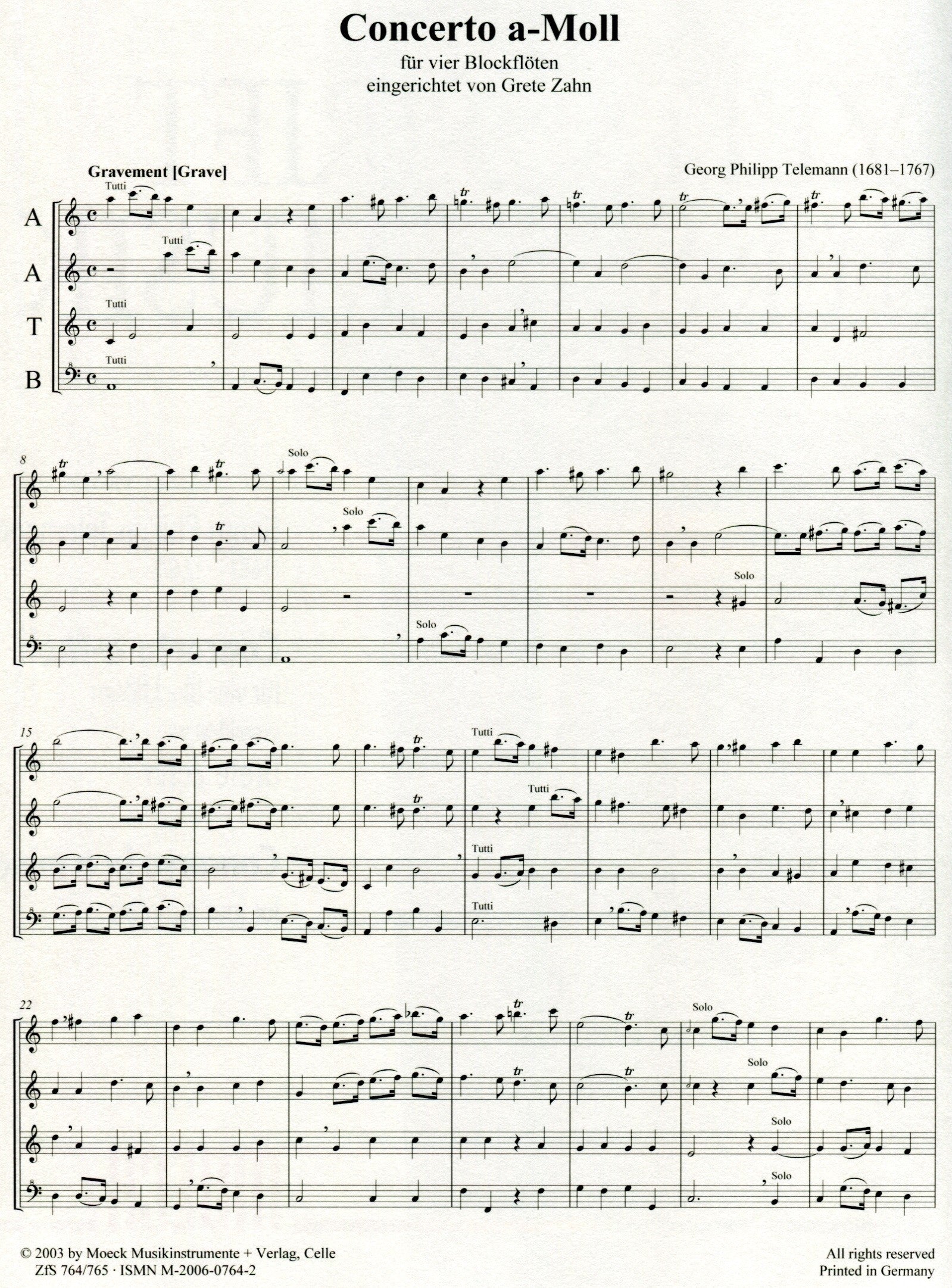 Concerto in A minor TW52:a2