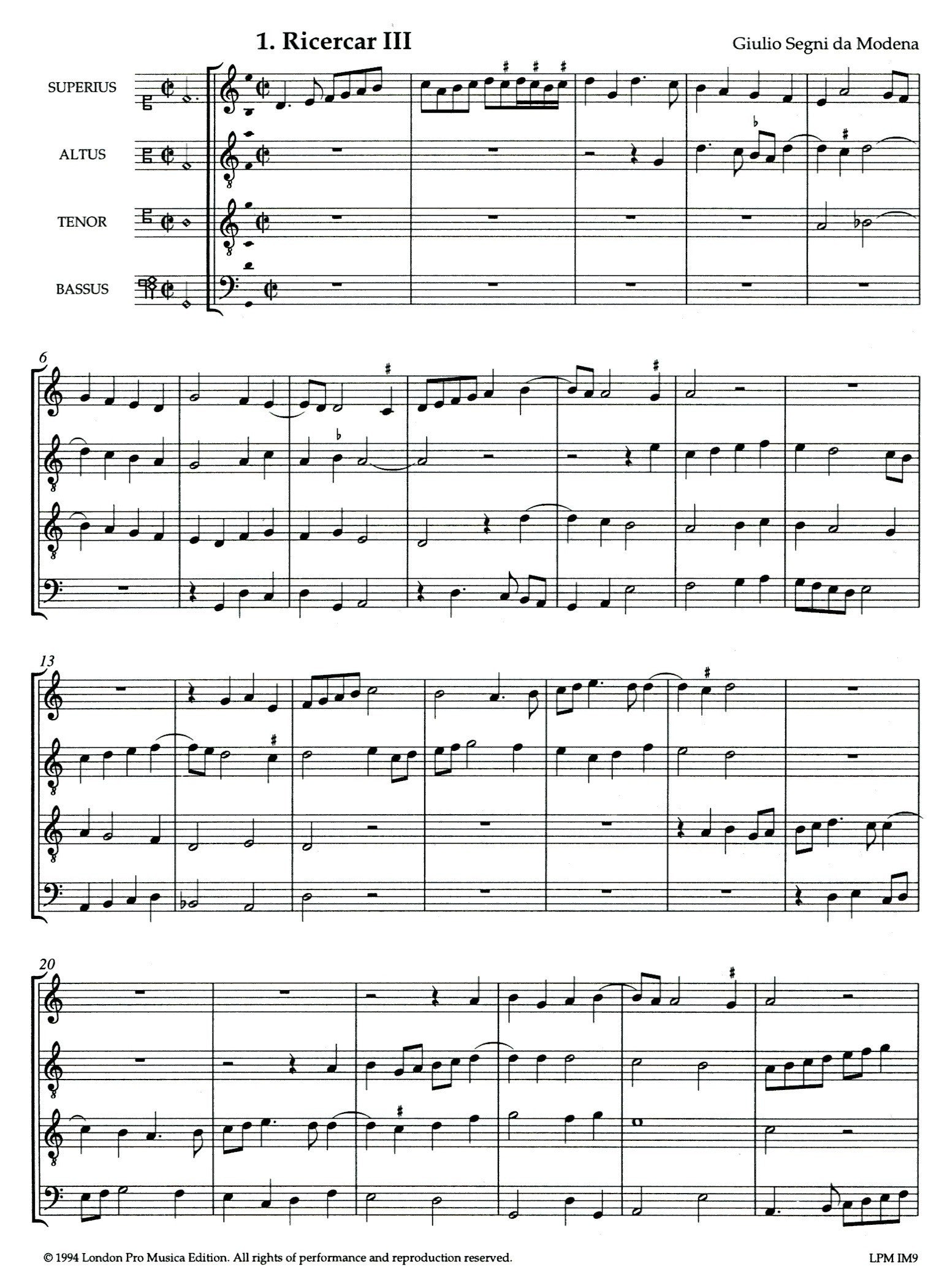 Four Ricercari