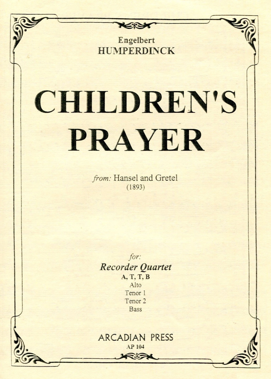 Children's Prayer from Hansel and Gretel (1893)