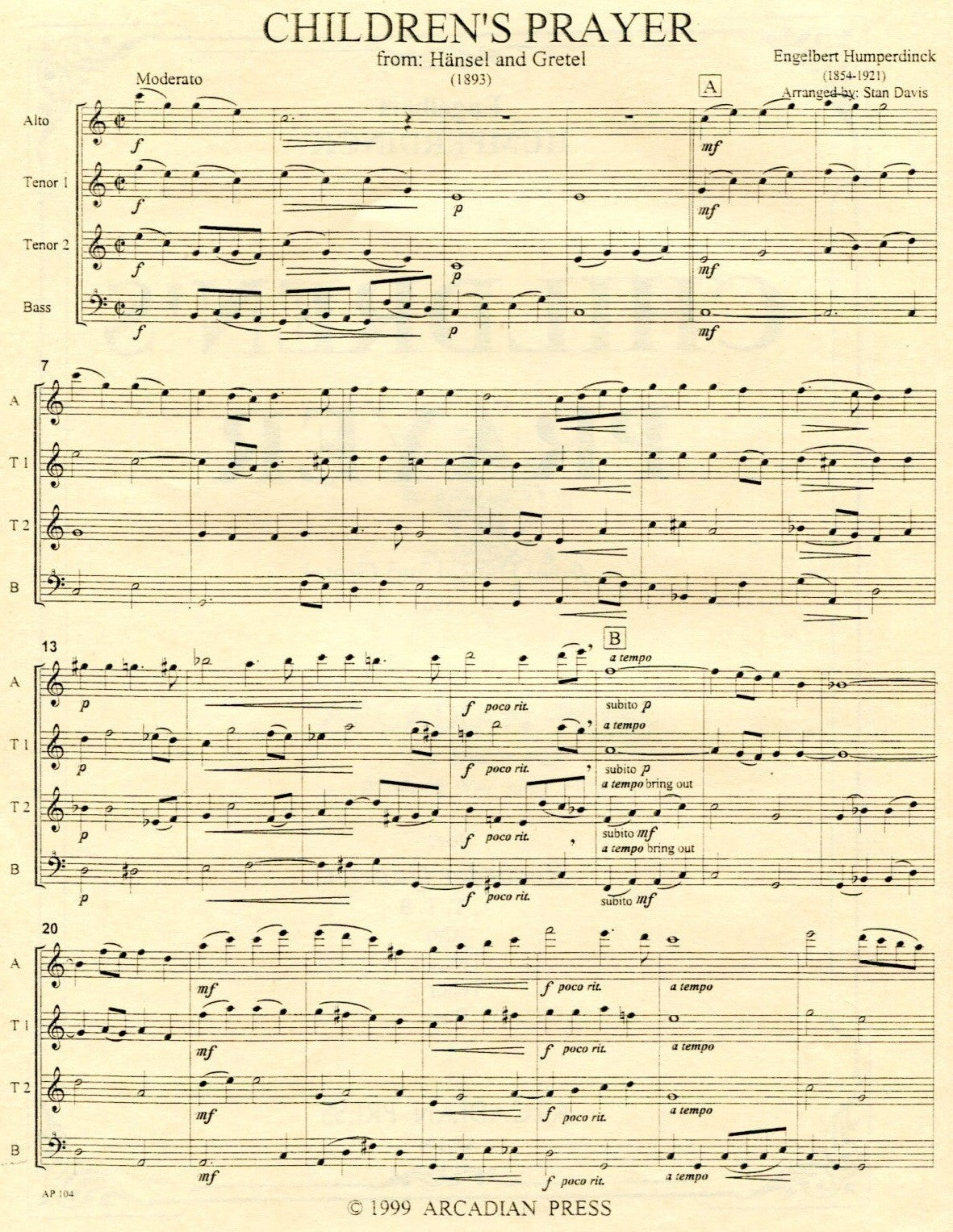 Children's Prayer from Hansel and Gretel (1893)