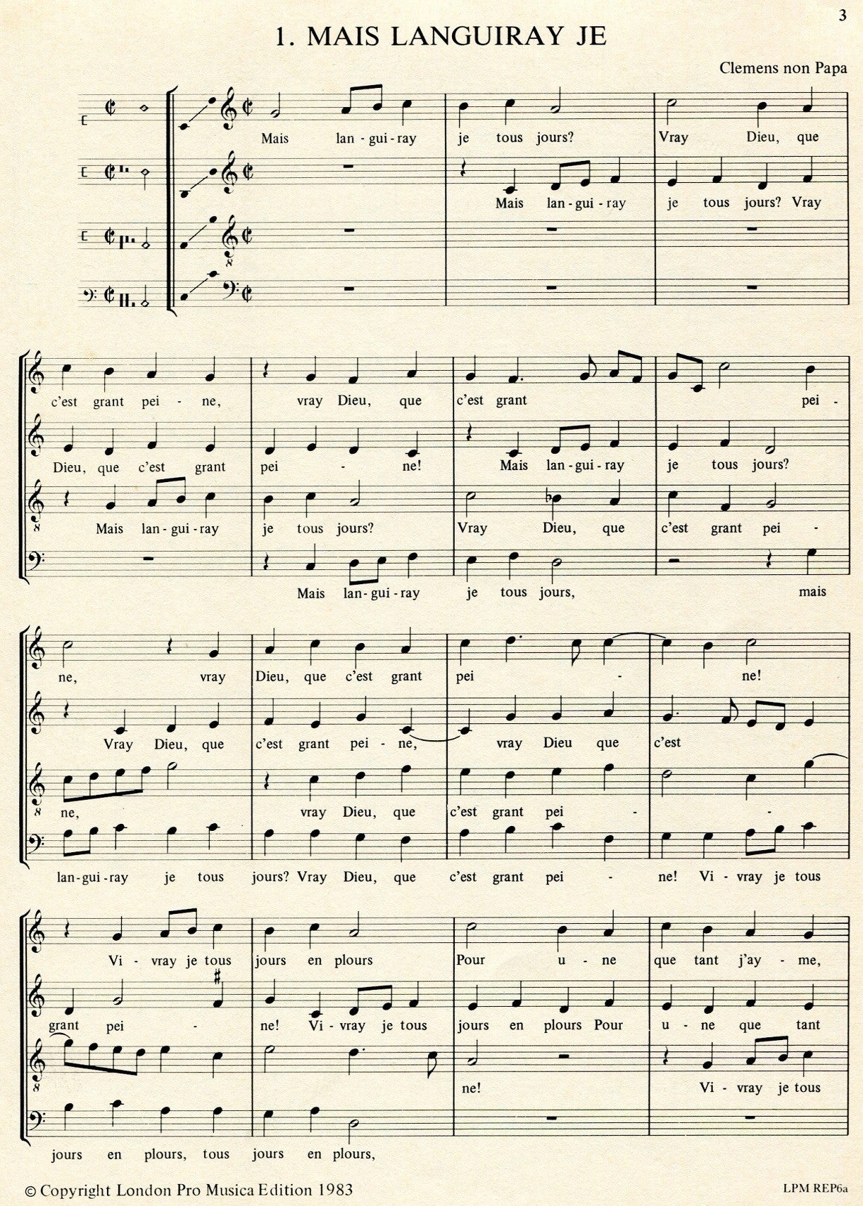 Three Chansons c 1540
