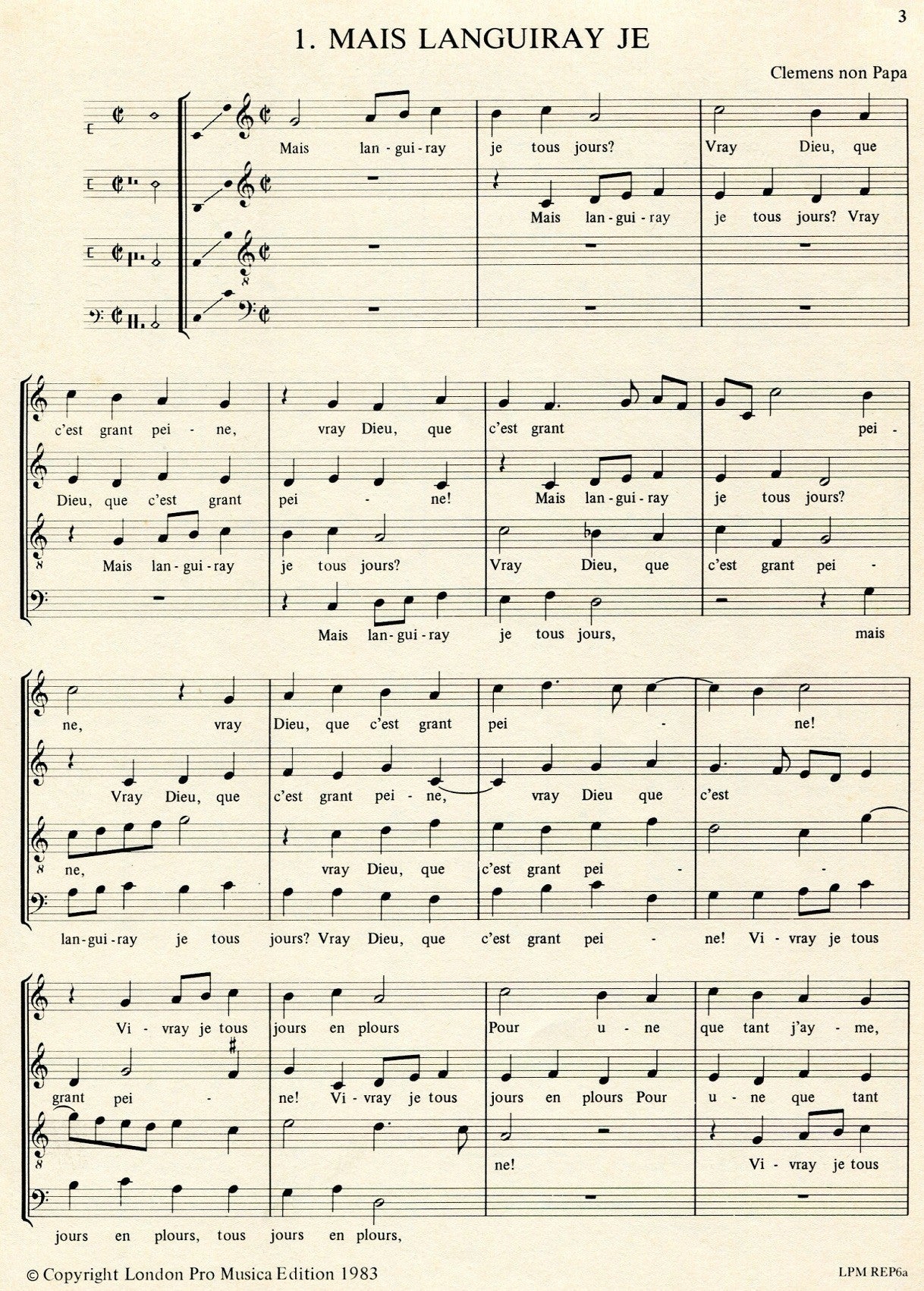 Three Chansons c 1540