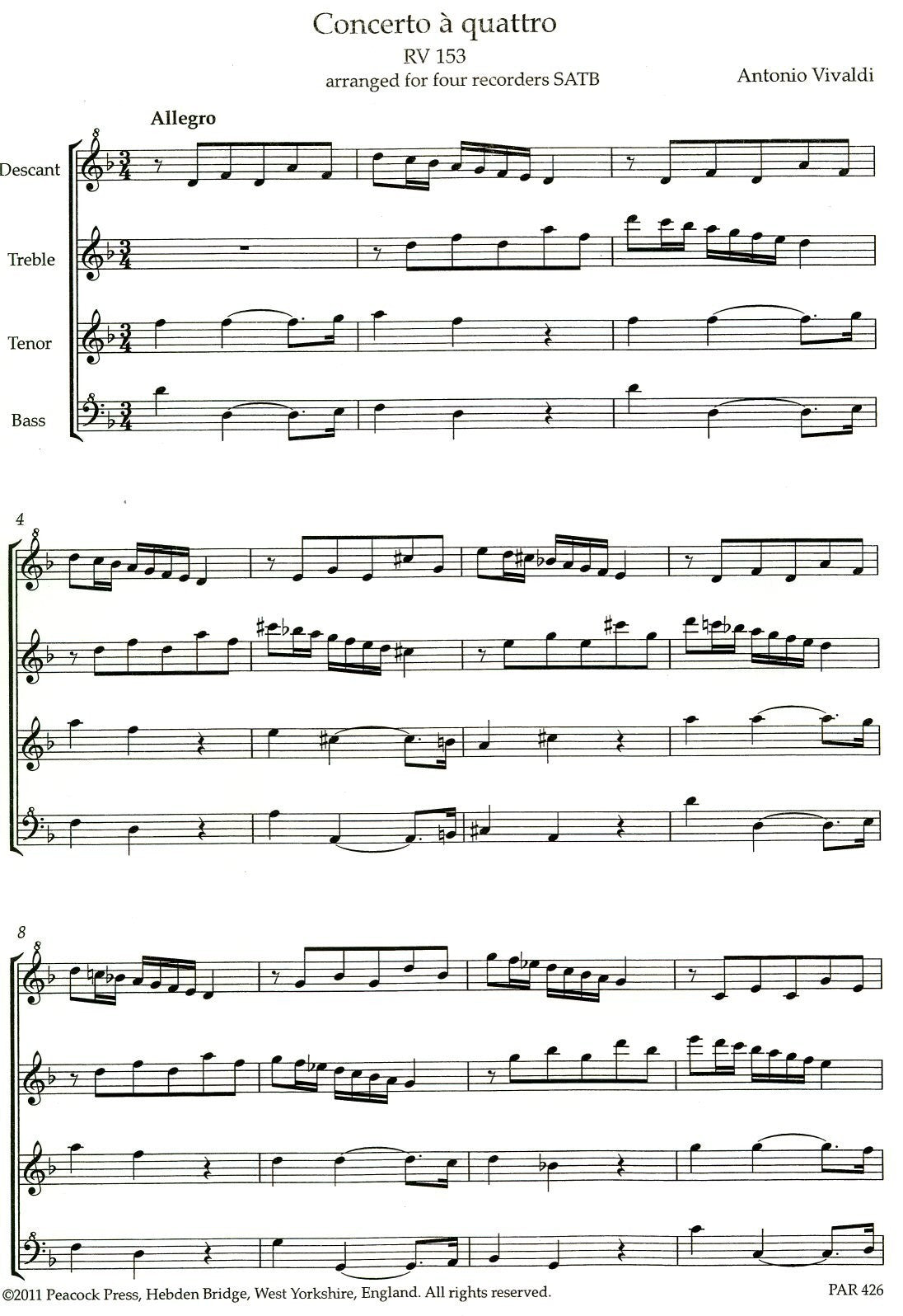 Concerto a quattro RV 153