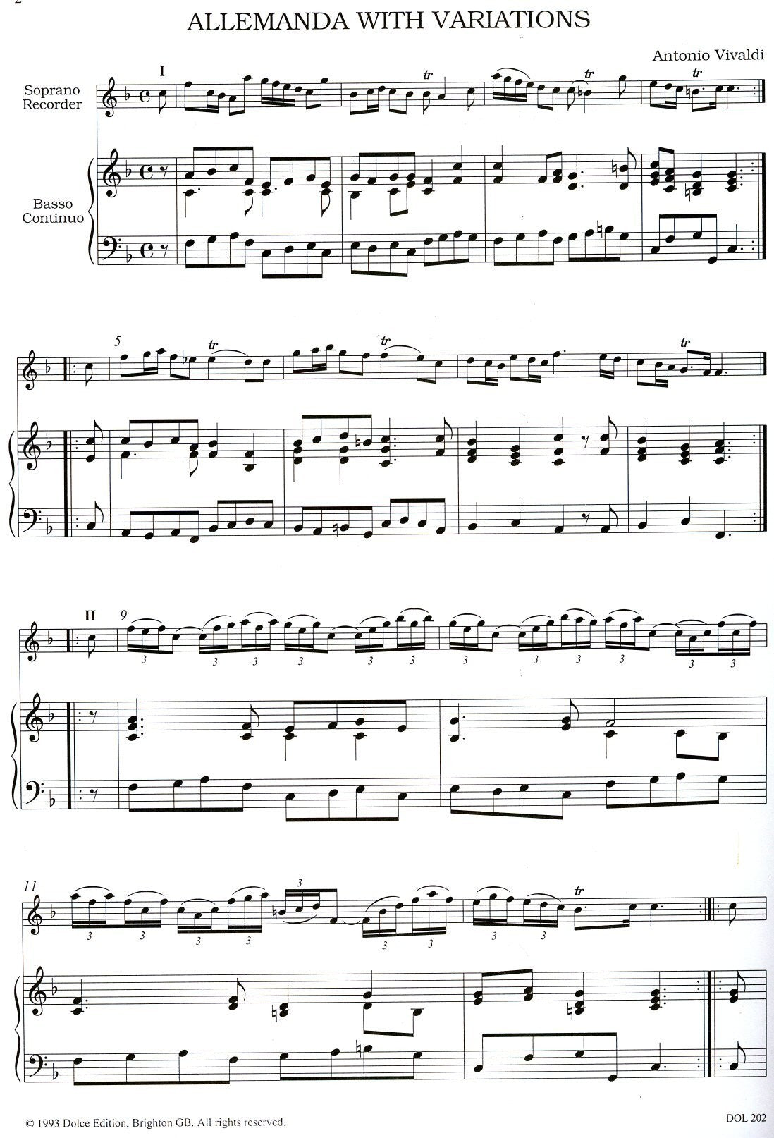 Allemanda with Variations after RV19