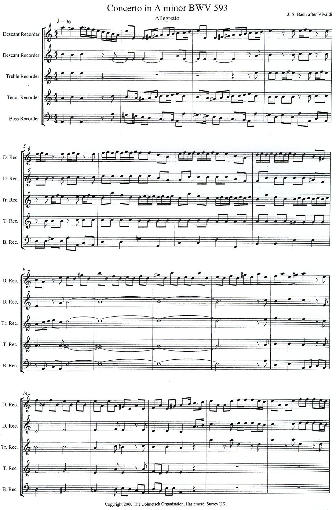 Concerto in a minor BWV 593