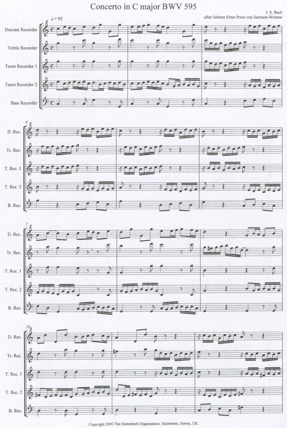 Concerto in C minor BWV 595
