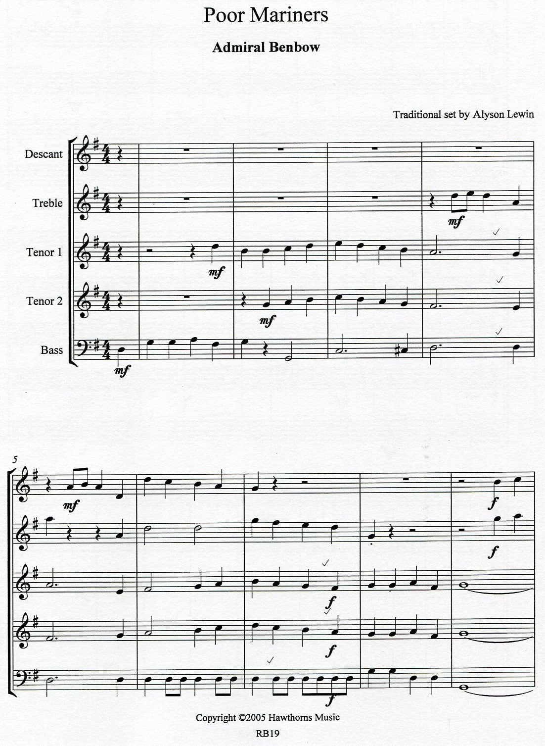 Poor Mariners: Three Traditional Sea Songs
