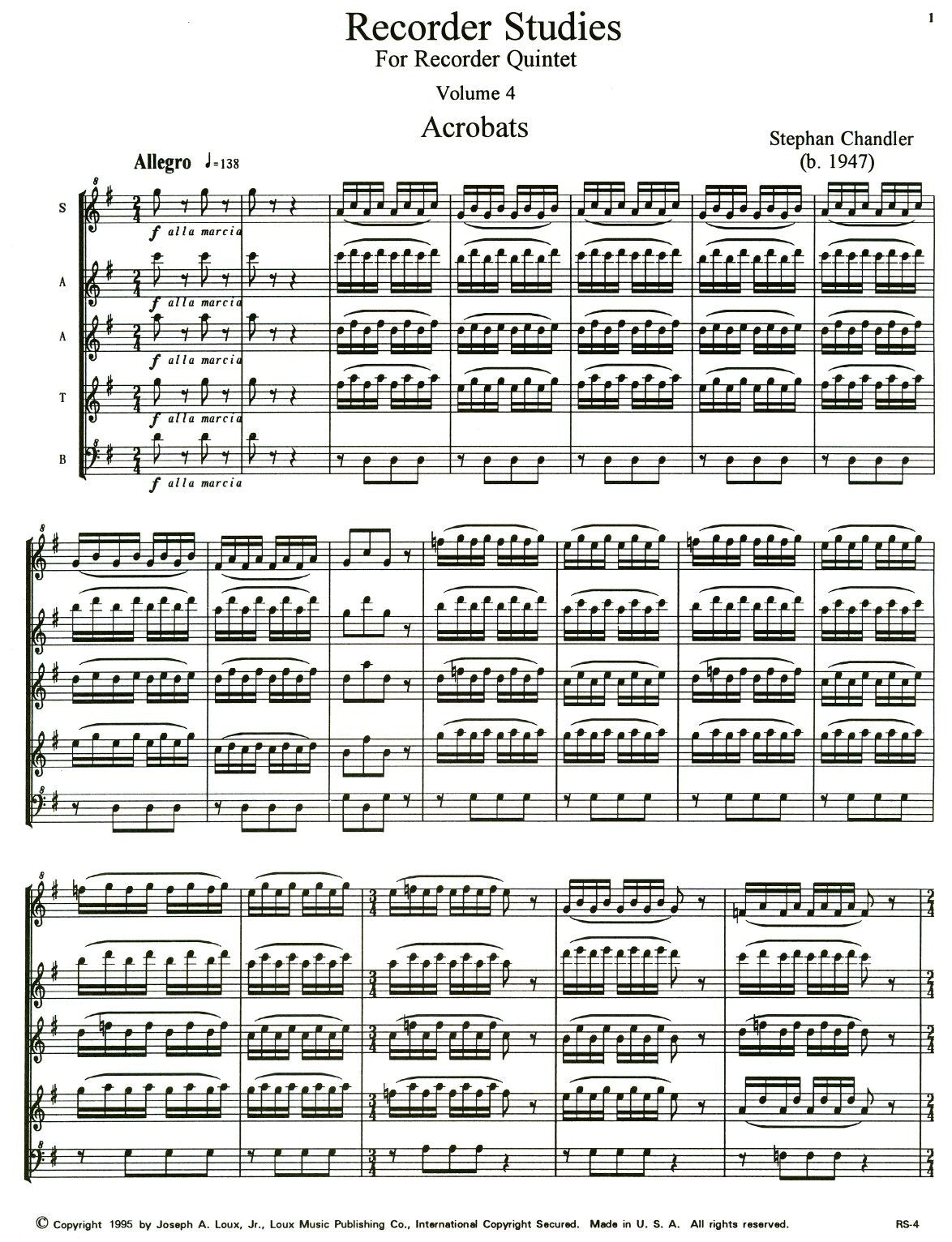 Recorder Studies 4: Studies for the Recorder Quintet