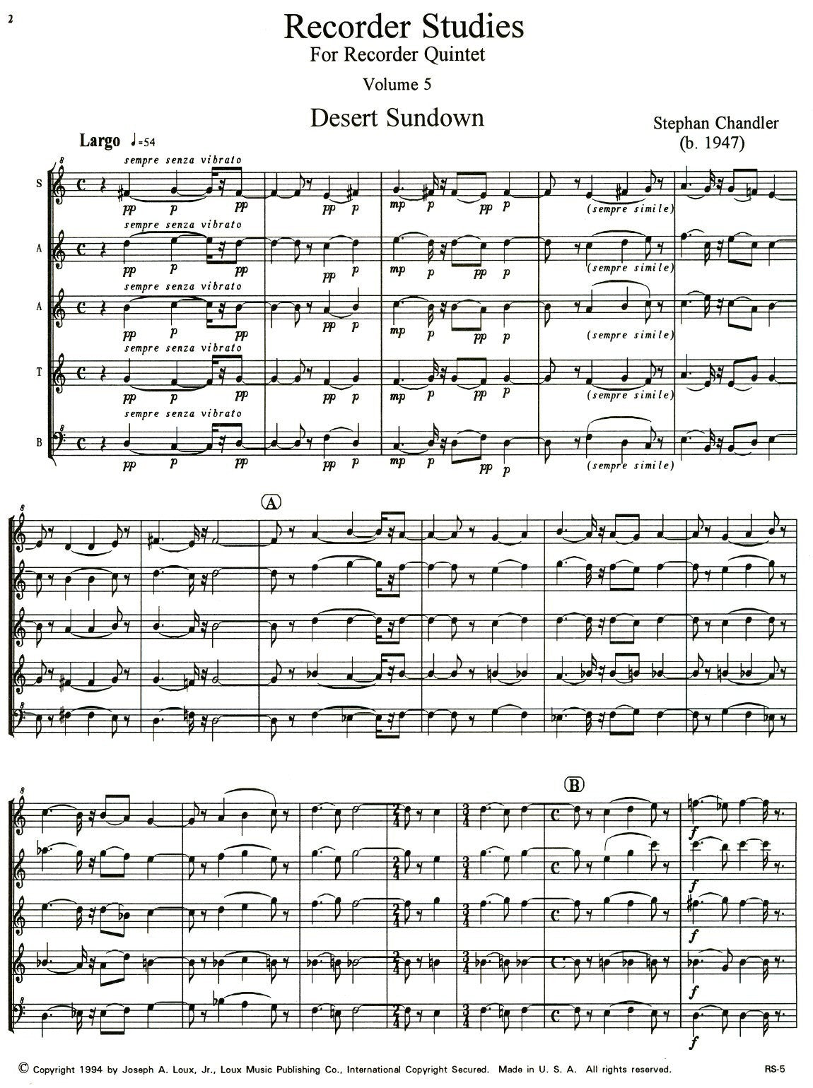 Recorder Studies 5: Studies for the Recorder Quintet