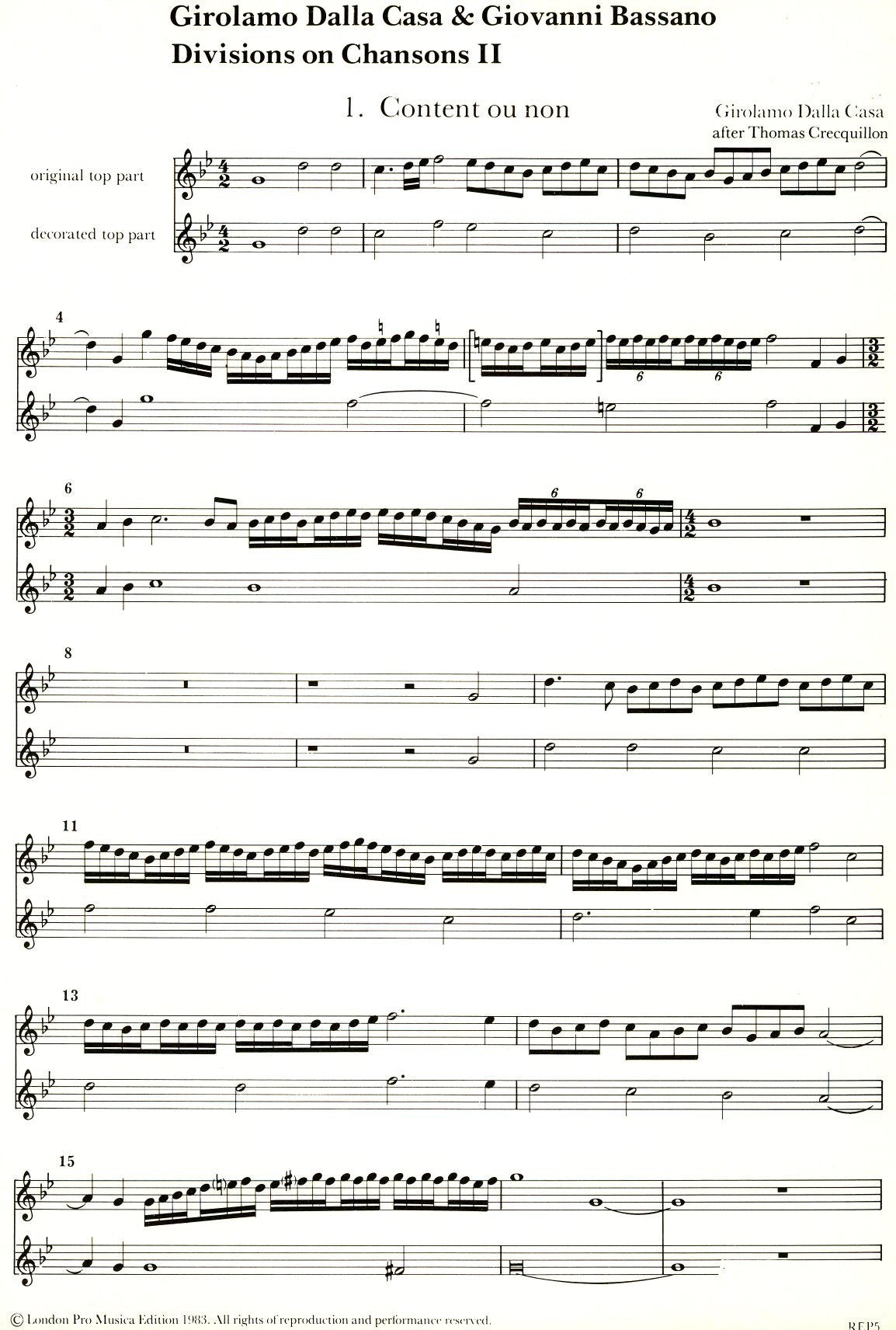 Divisions on Chansons 11