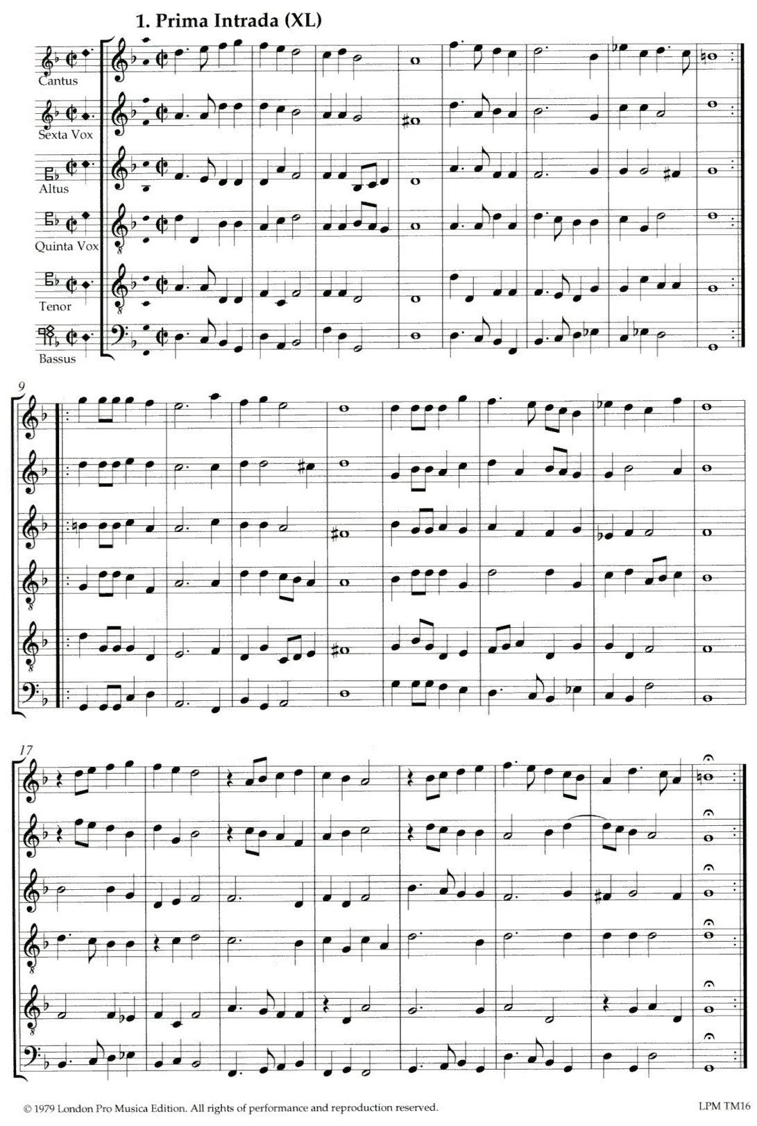 Intradas and Galiarda from Lustgarten (1601)