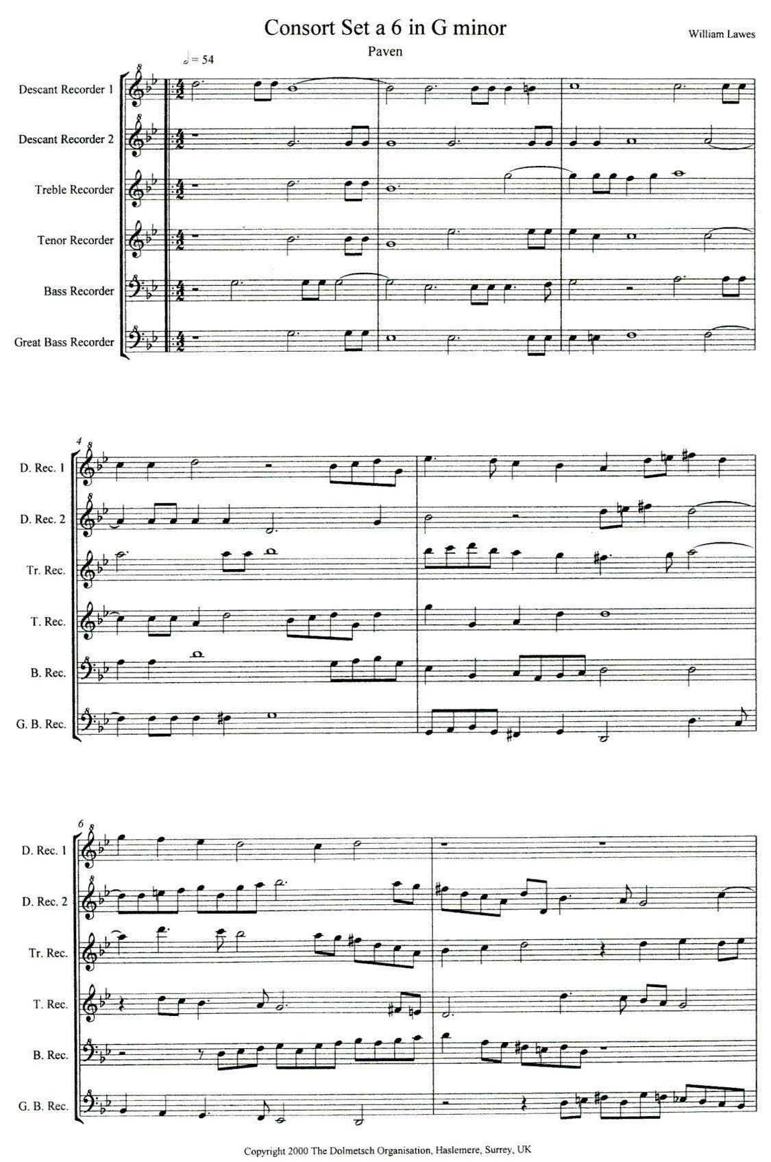 Consort Set No 6 in G Minor