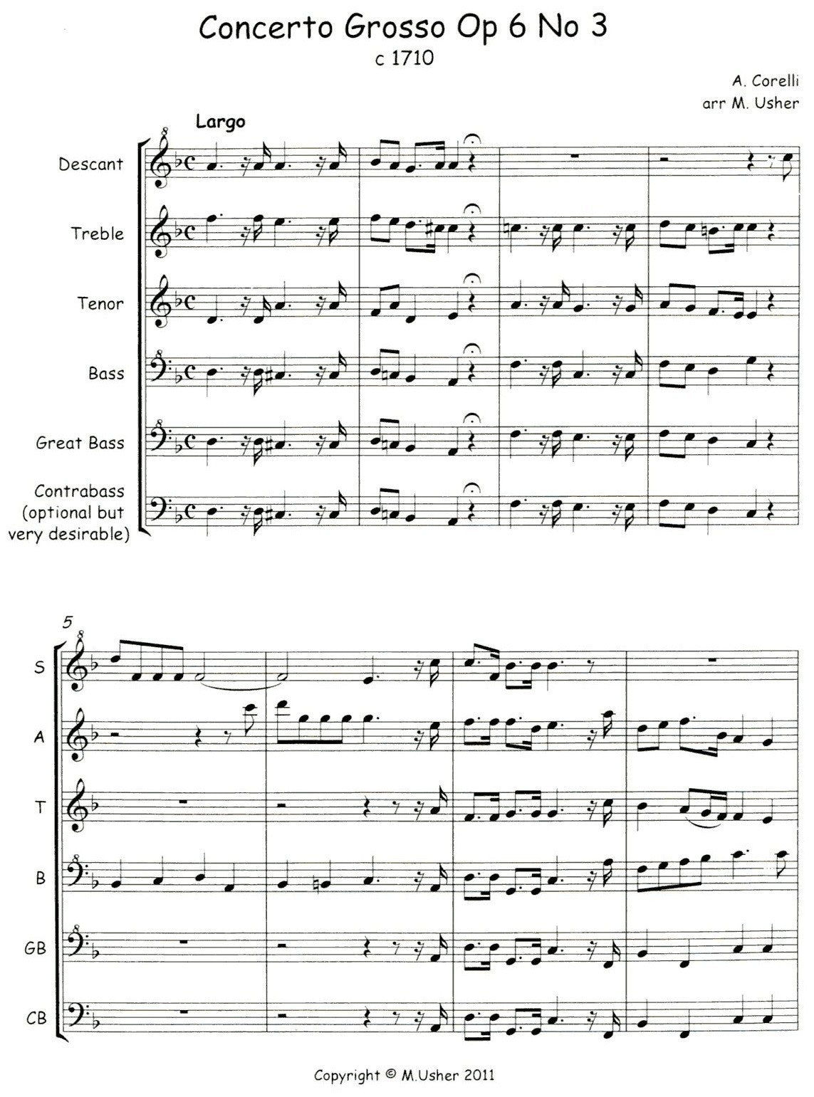 Concerto Grosso Op 6, No 3