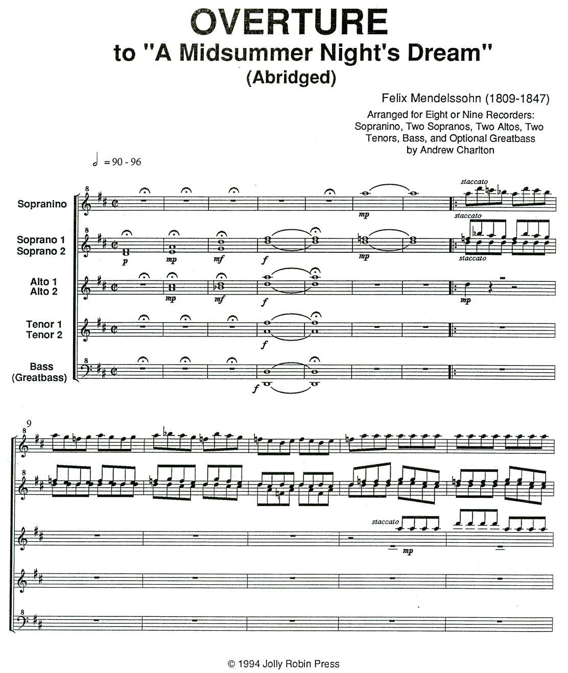 Overture to "A Midsummer Night's Dream"