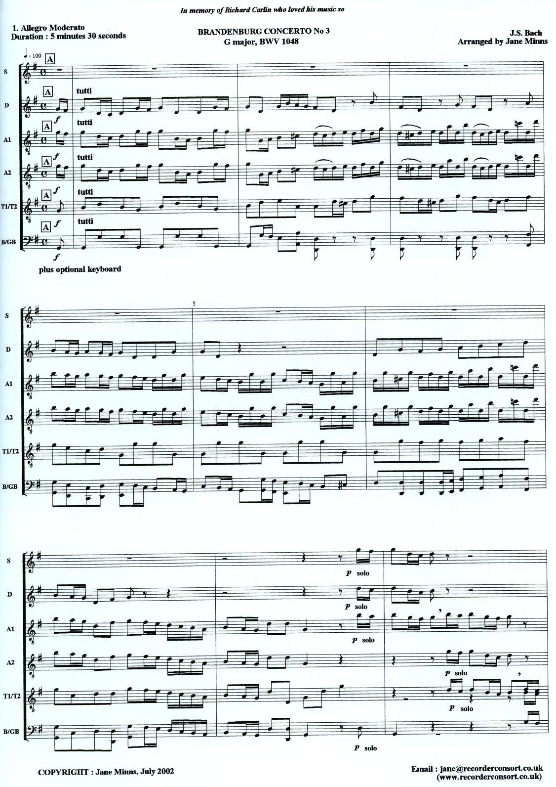 Brandenburg Concerto no 3