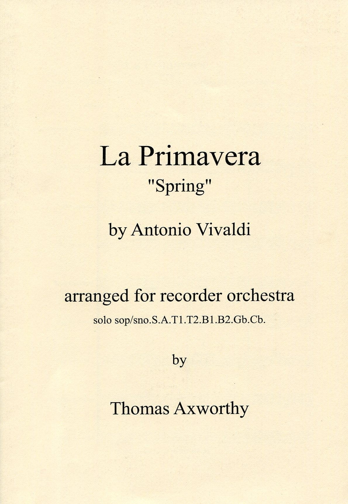 La Primavera, Spring