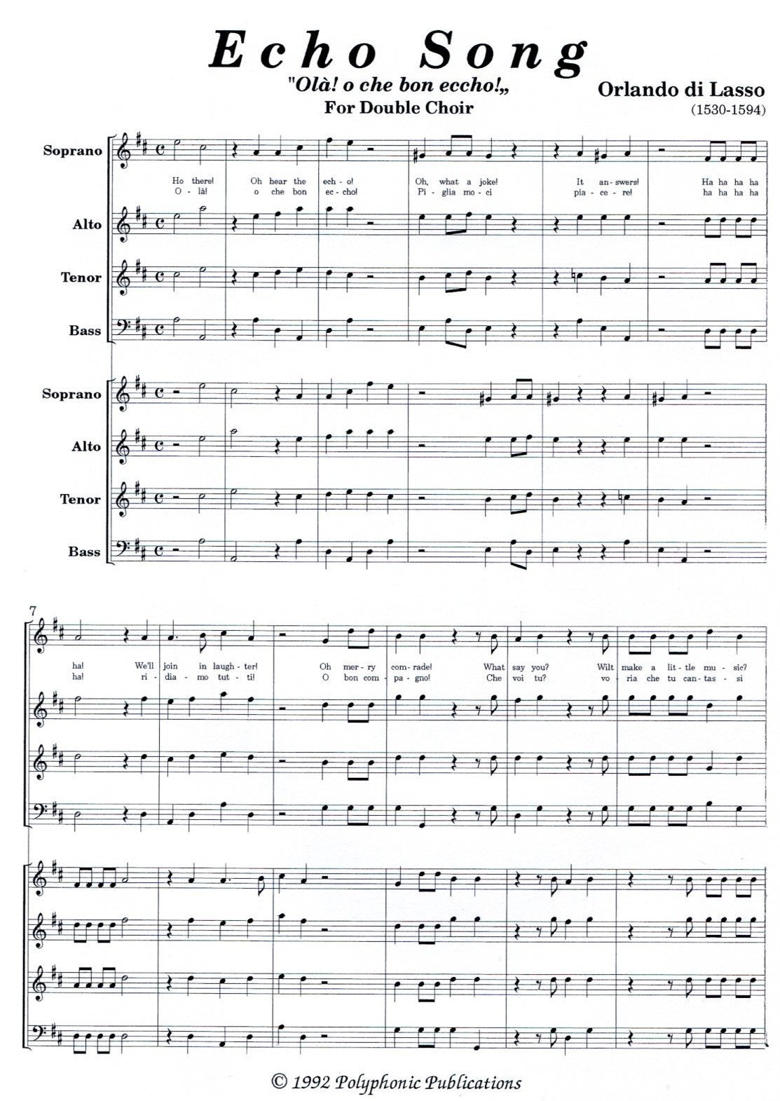 Echo Song Ola o che bon eccho!