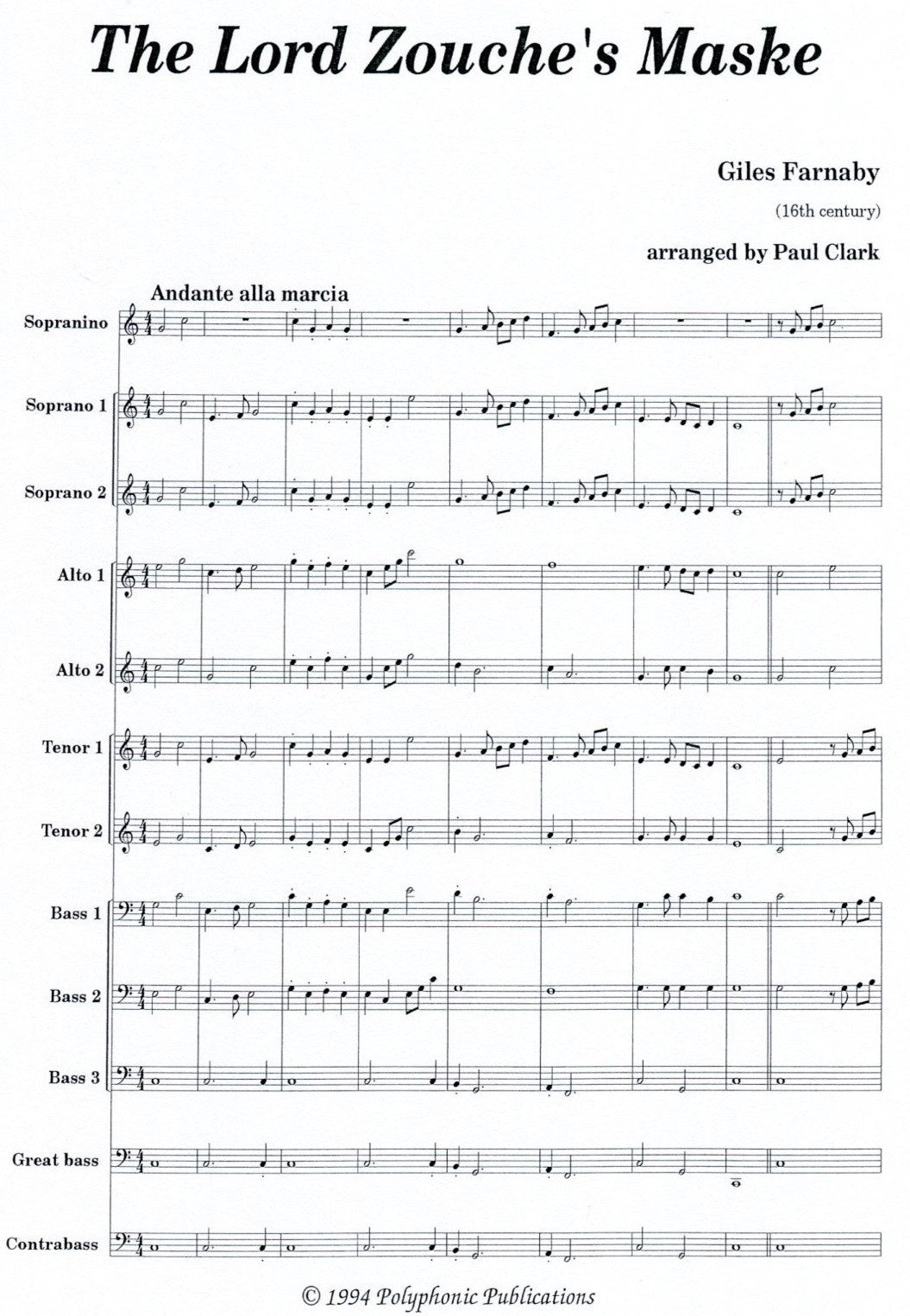 The Lord Zouche's Maske