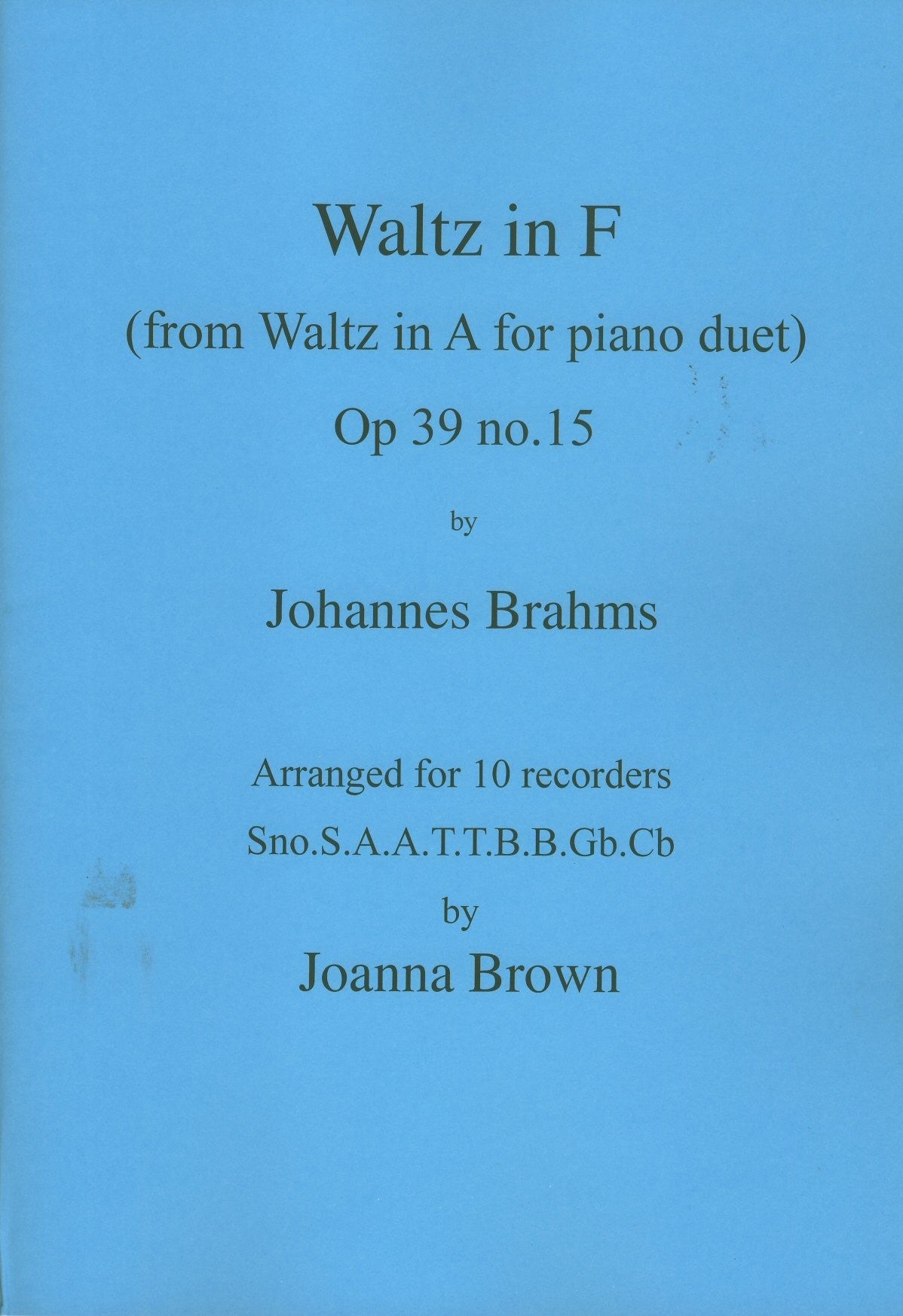 Waltz in F Op 39, No 15