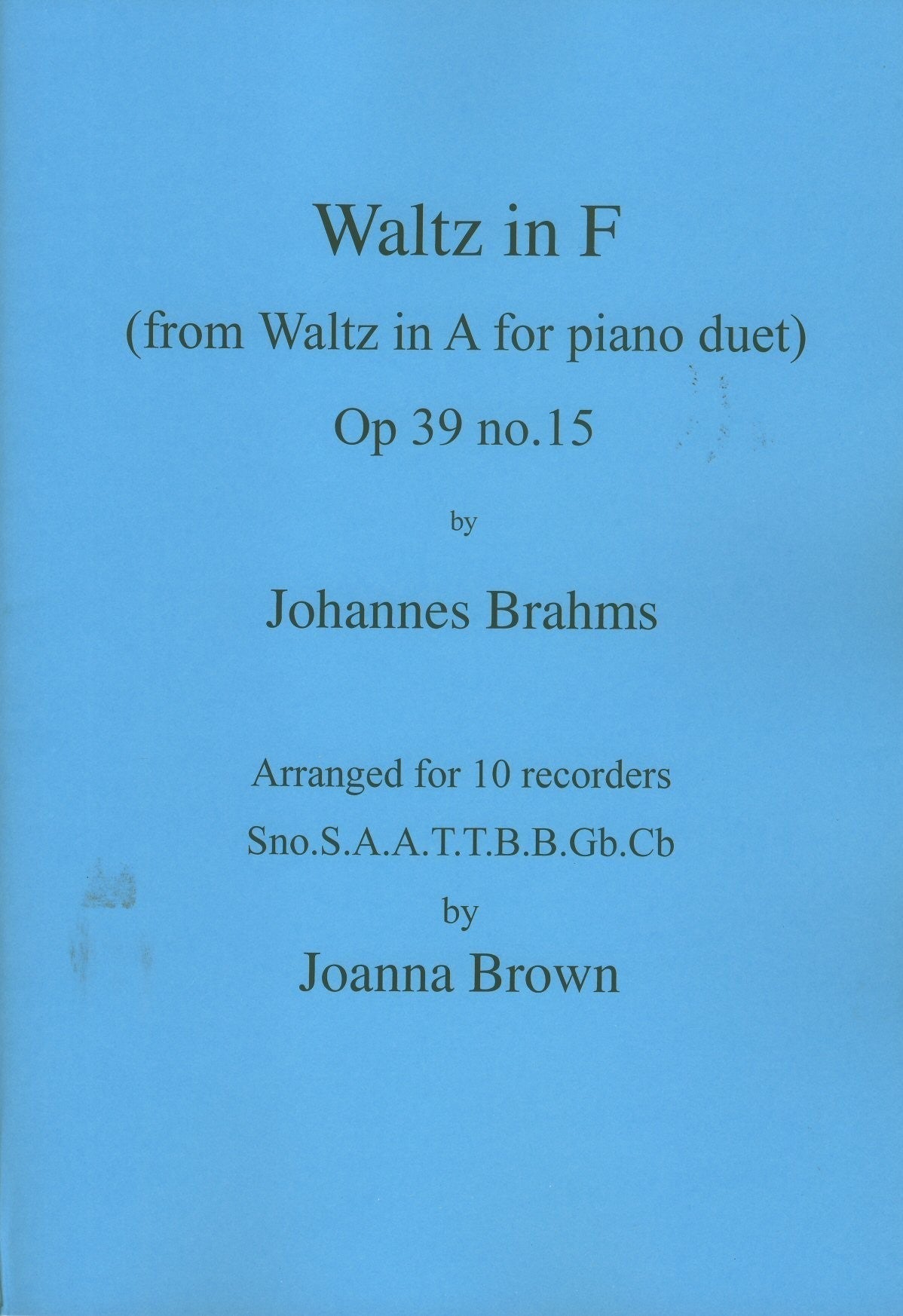 Waltz in F Op 39, No 15