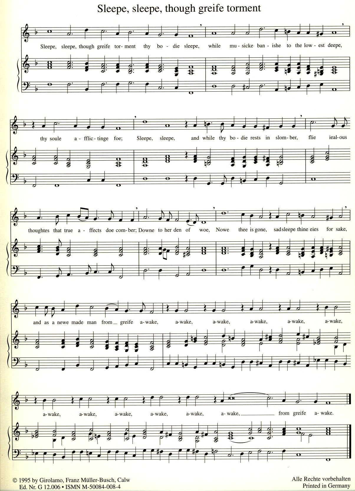 8 English Songs - Dowland, Campion, Anon