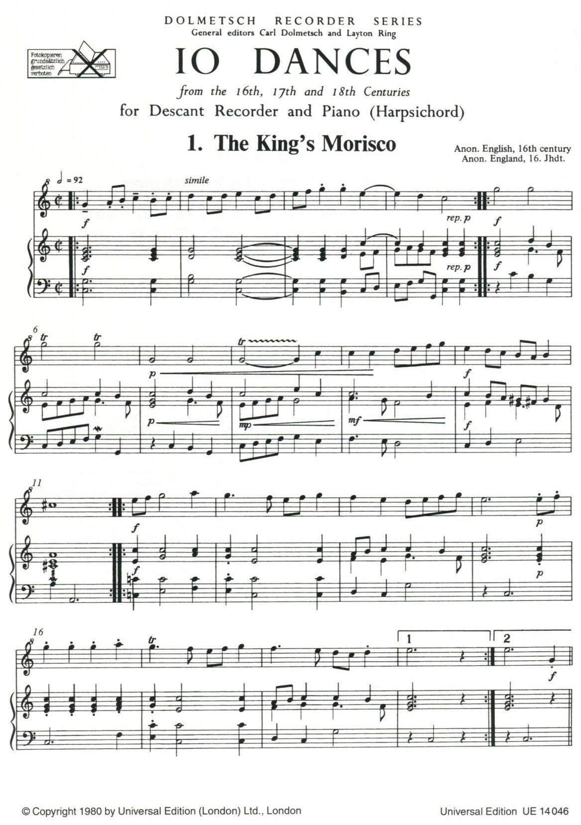 Ten Dances of the 16th - 18th centuries