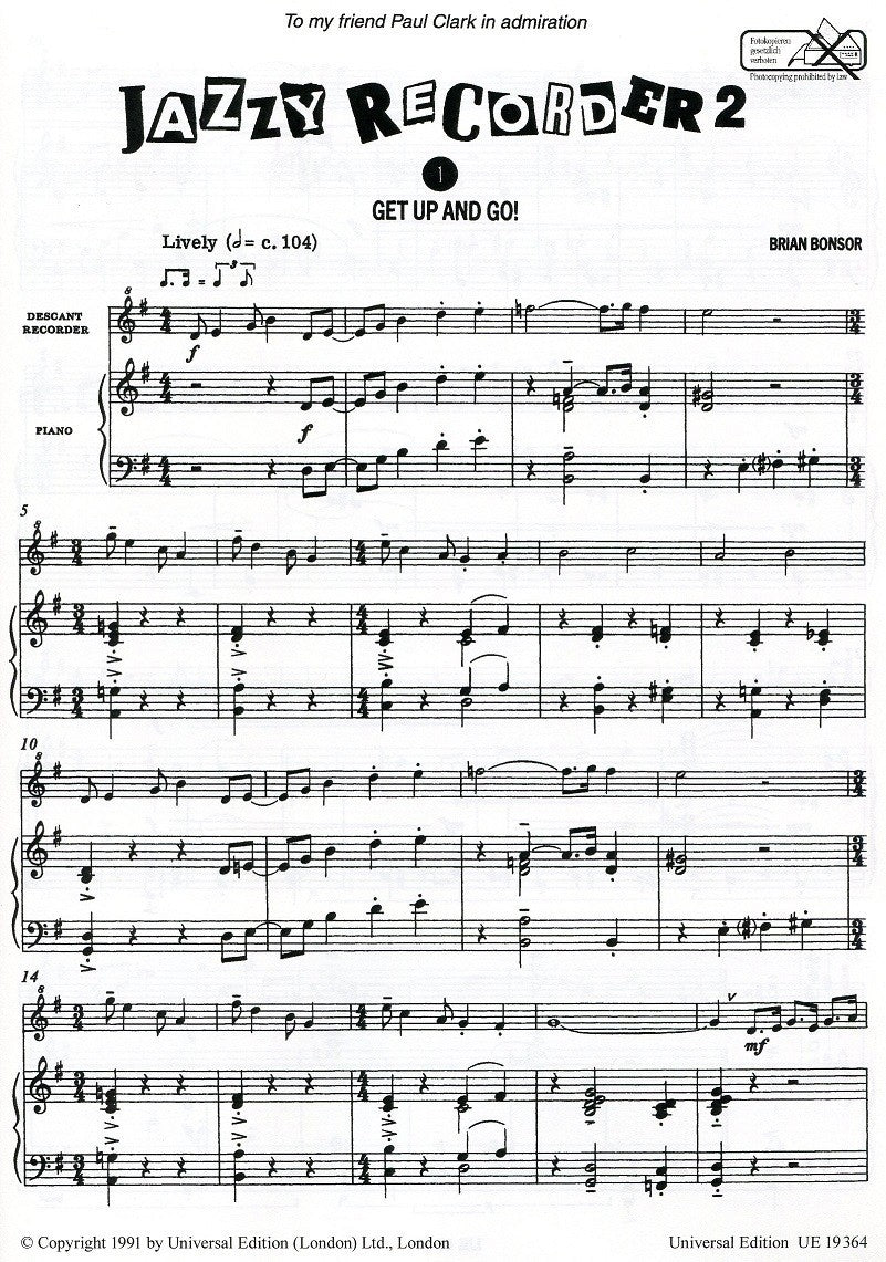 Jazzy Recorder 2 for Young Players