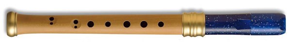 Adri's Dream Descant Recorder, Pearwood body/Blue Glitter Plastic headjoint