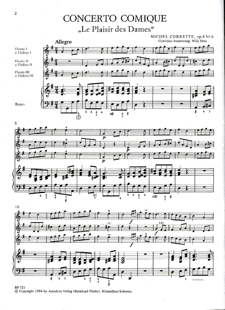 Concerto comique in G Major Le Plaisir des Dames