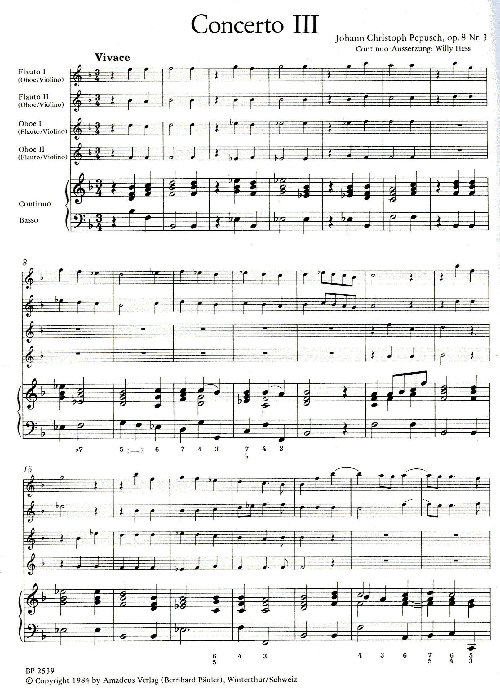 Six Concertos Op. 8/3
