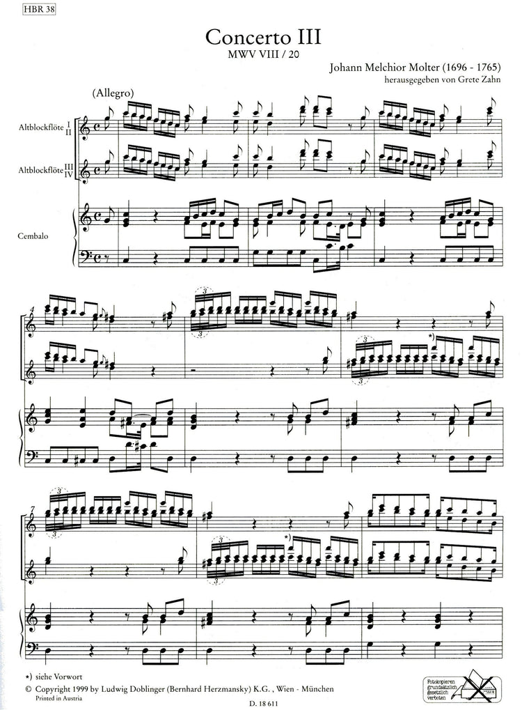 Concerto III C Major MWV VIII/20