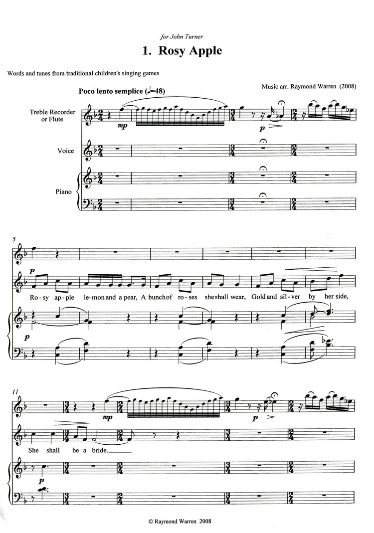 Rosy Apple, Three Children's Songs