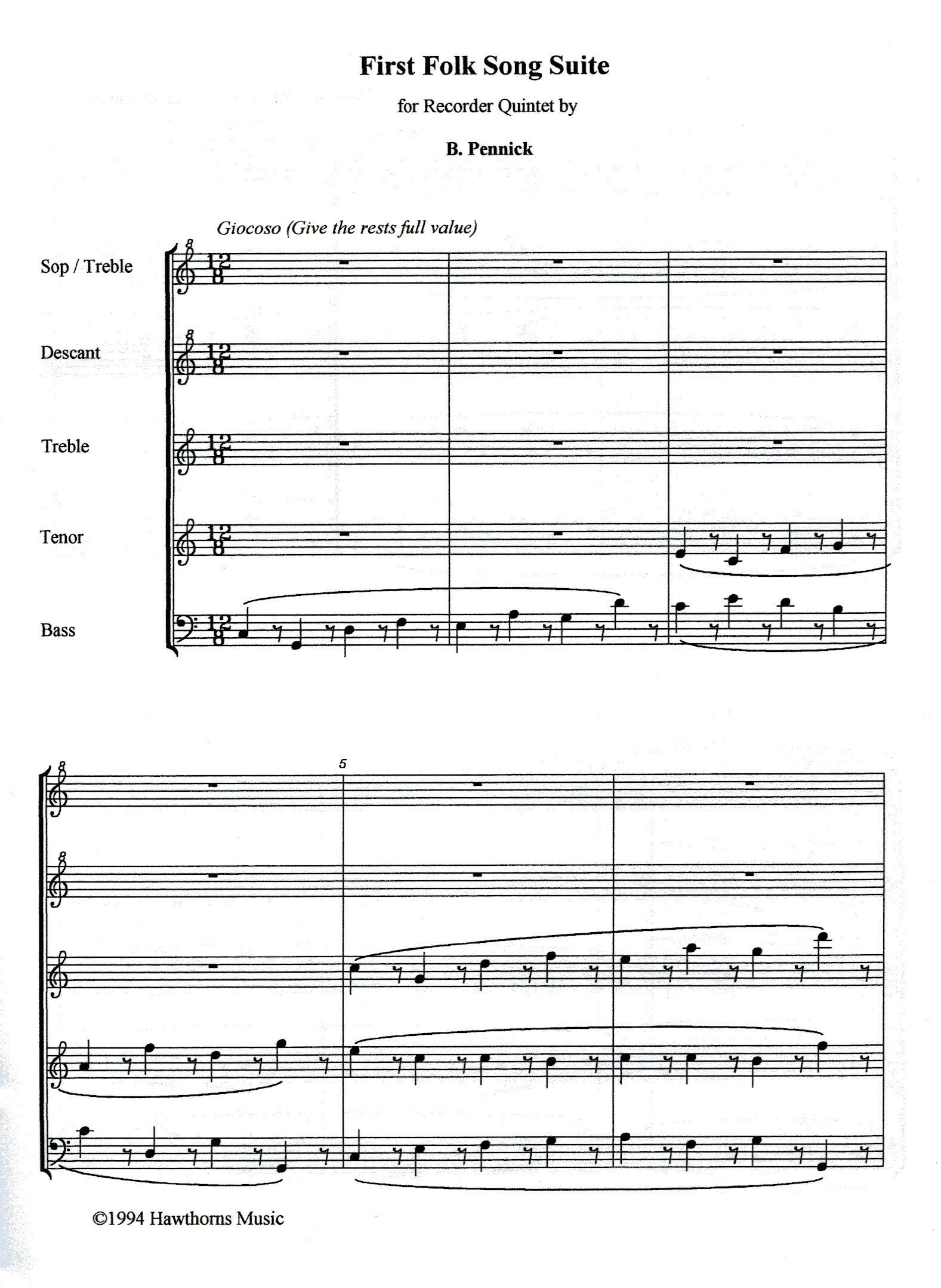 First Folk Song Suite