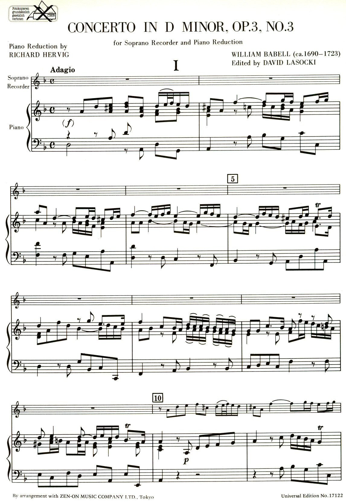 Concerto in d minor Op 3, No 3