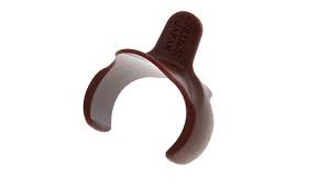Adjustable thumb rest for Descant in Dark Brown.
