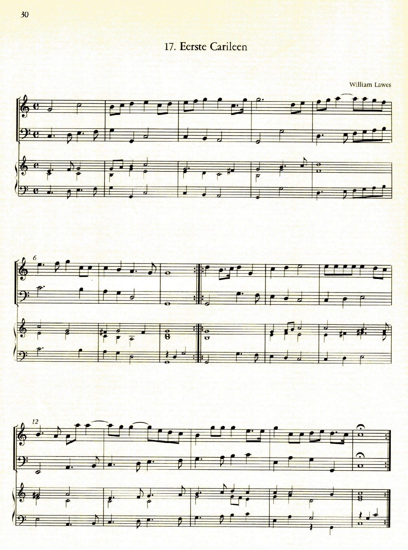 "T Uitnement Kabinet, 1646, 1649", Vol IV: Dances and Song Settings for 1 melody instrument and Basso Continuo