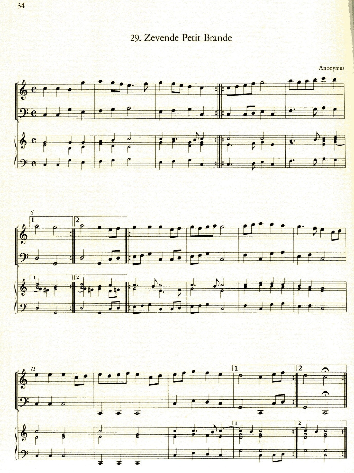 "T Uitnement Kabinet, 1646, 1649", Vol V: Courantes and Bransles for 1 melody instrument and Basso Continuo