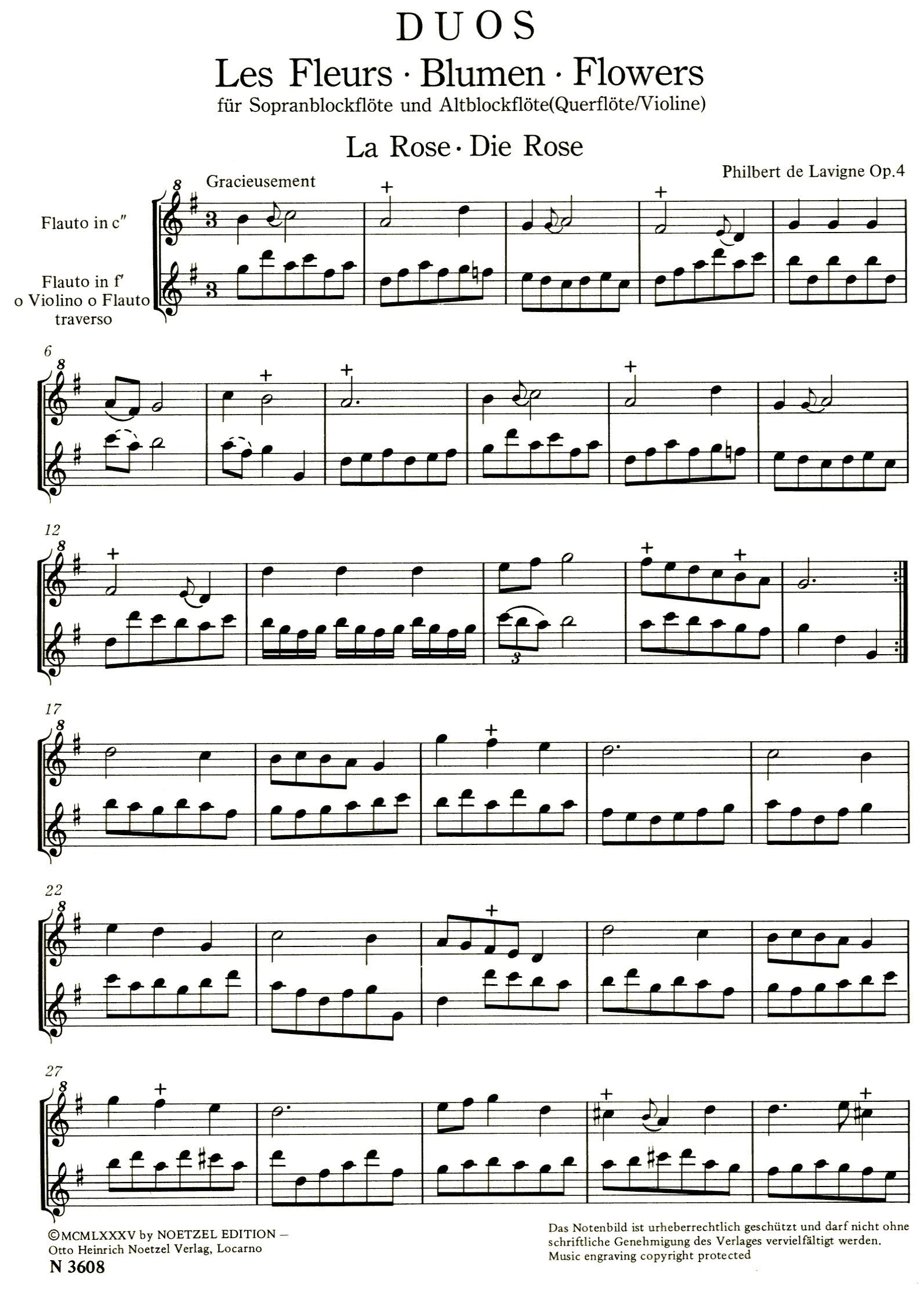 Les Fleurs Duos Op.4
