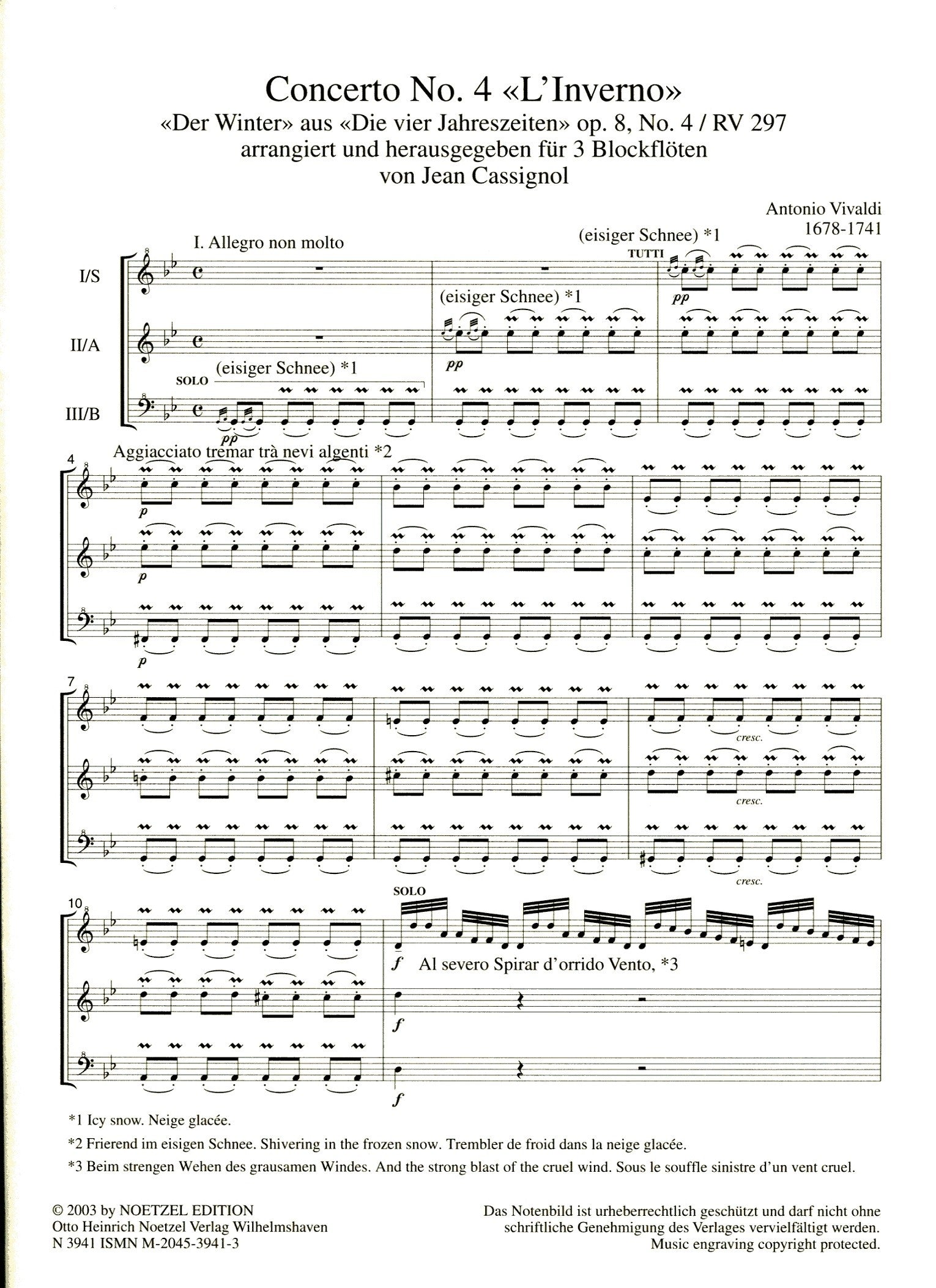 Concerto no 3 'Winter' from 4 Seasons