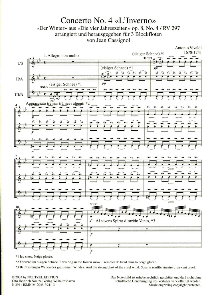 Concerto no 3 'Winter' from 4 Seasons
