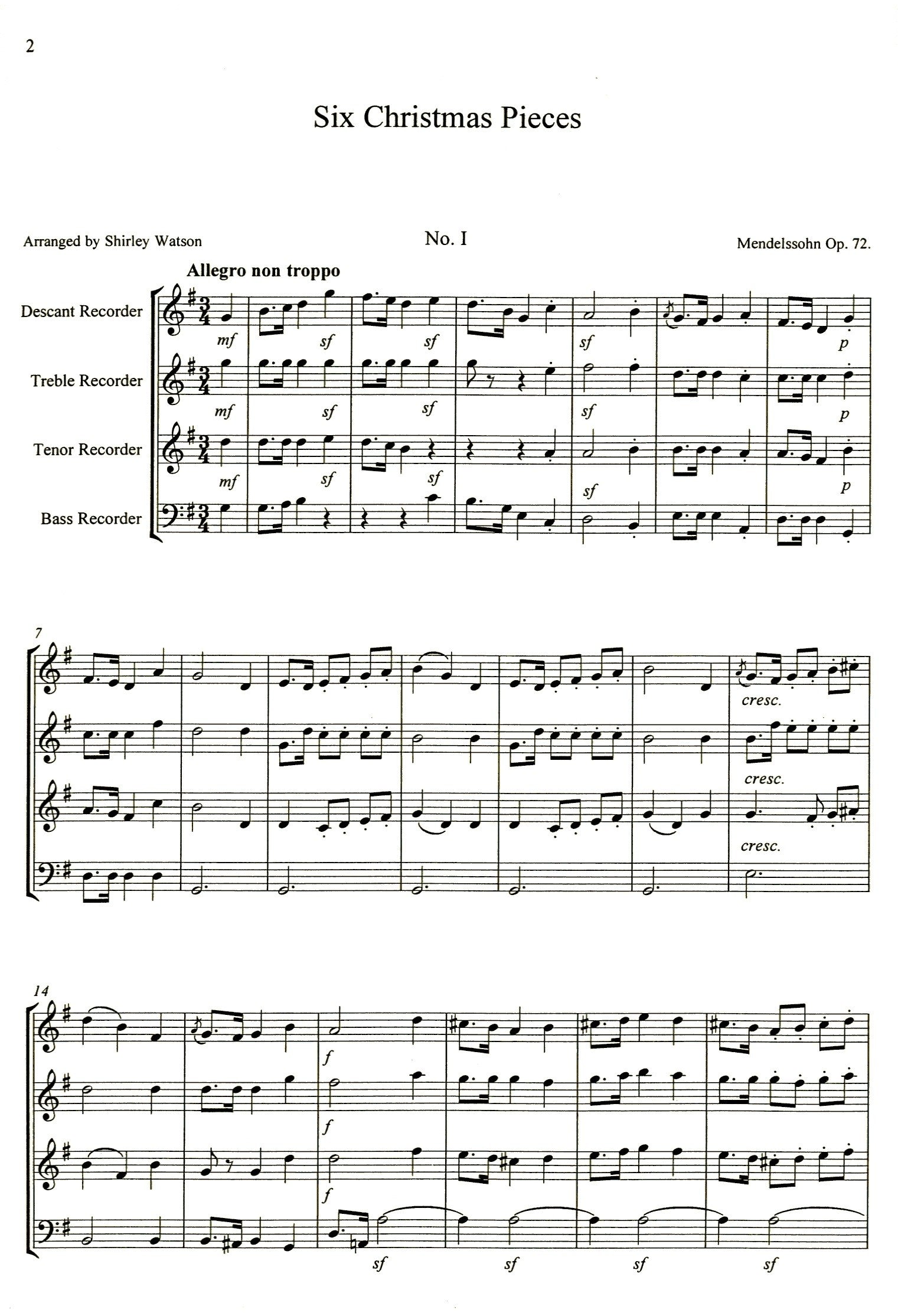 Six Christmas Pieces Op 72