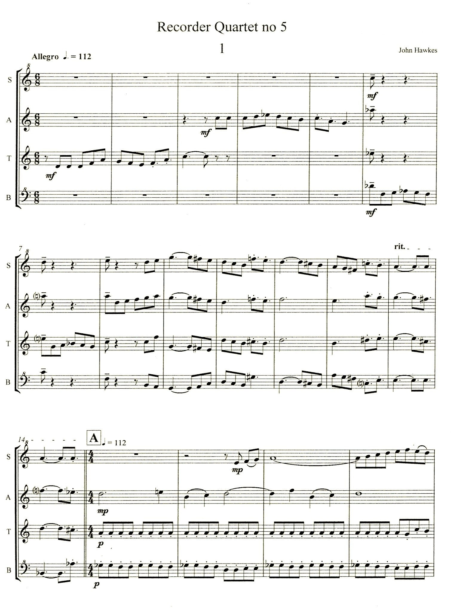 Recorder Quartet No 5