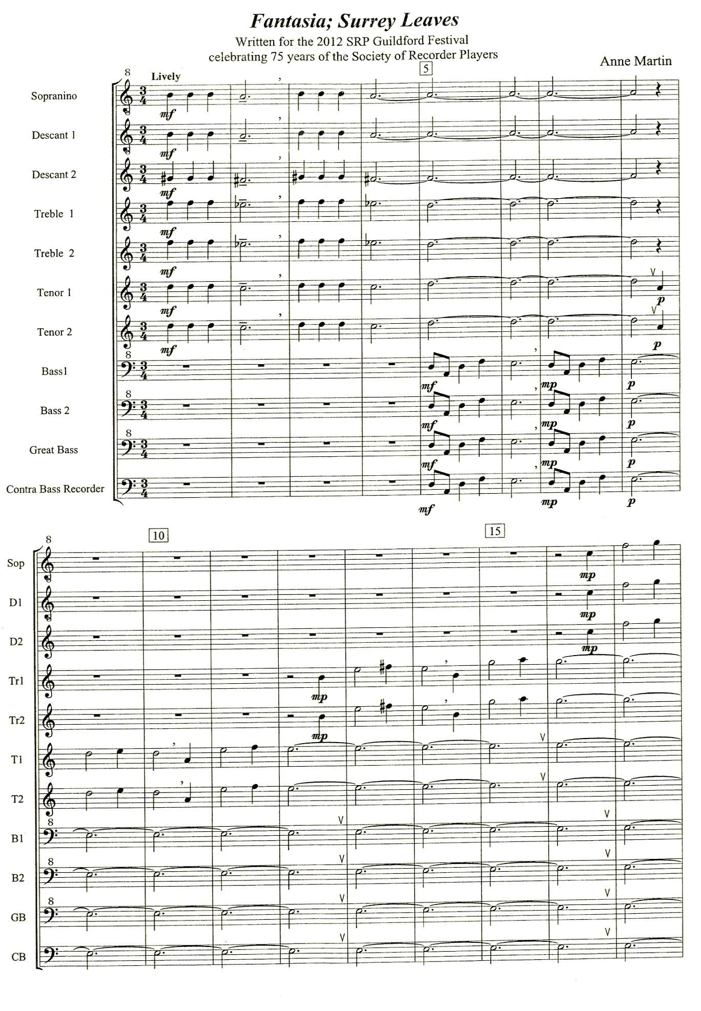 Surrey Leaves - Fantasia for Recorder Orchestra