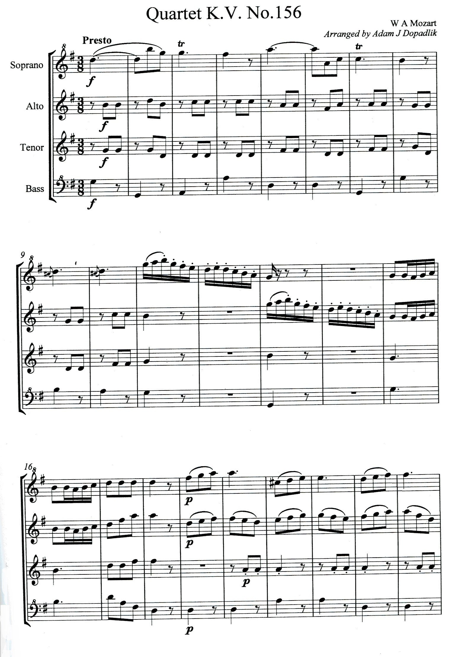 Quartet KV No 156