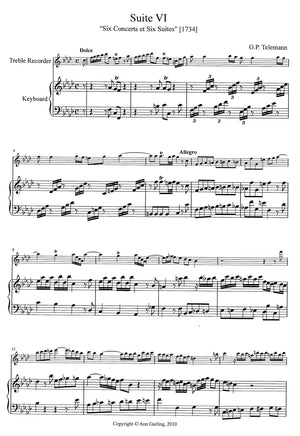 Suite VI from VI Concerts et VI Suites in f minor.  TWV42:d3